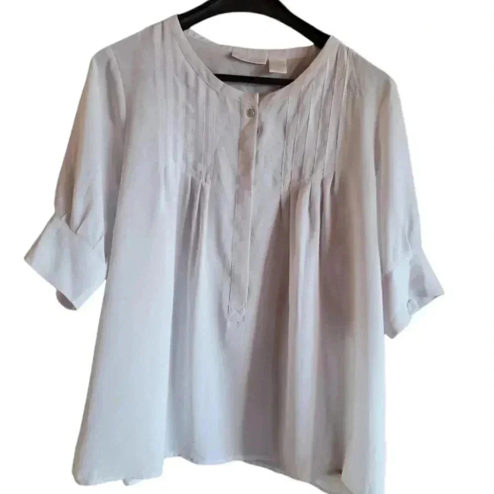 Womans Worthington 100% polyester airy light Overblouse sz14